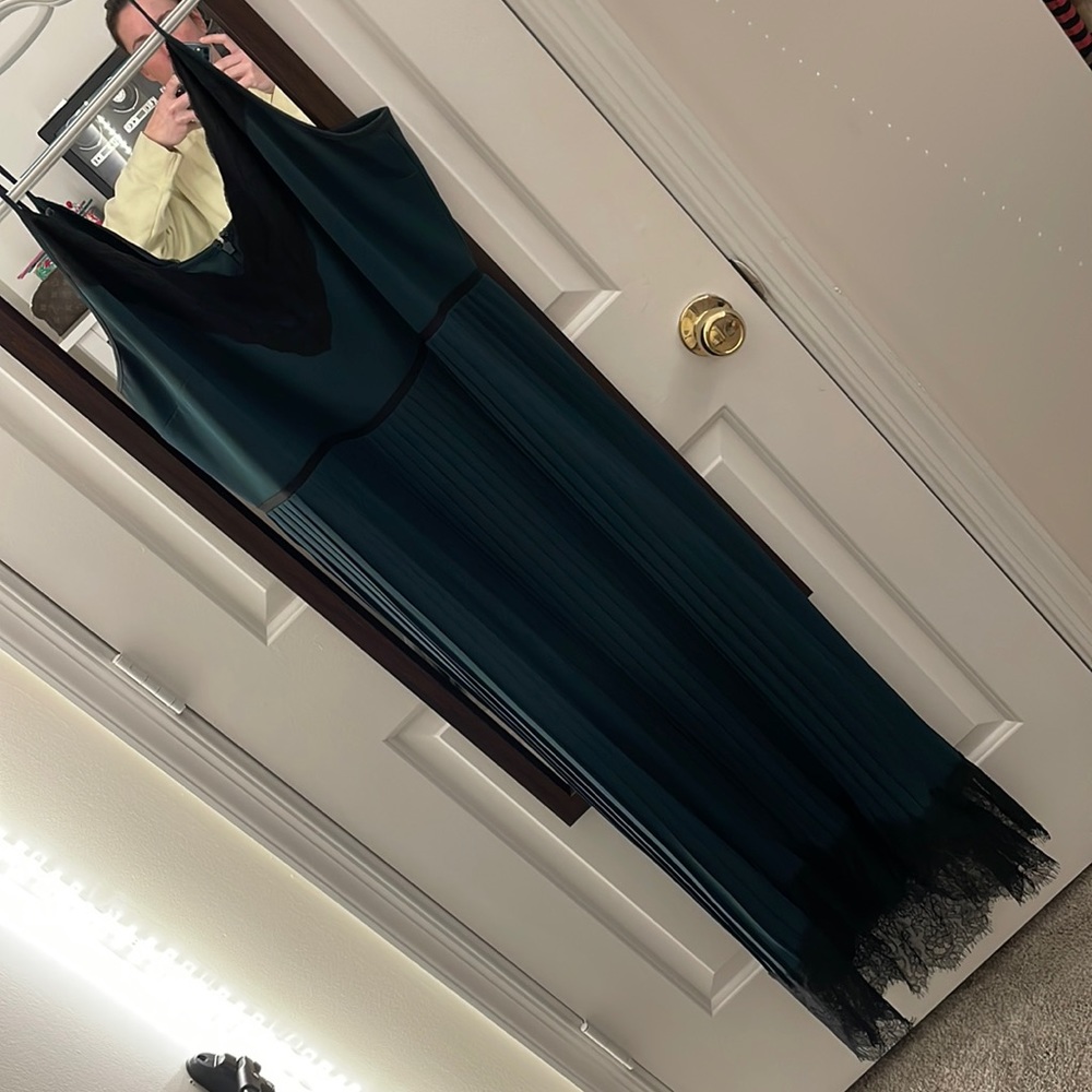 J crew dark green hi low size 16 dress
